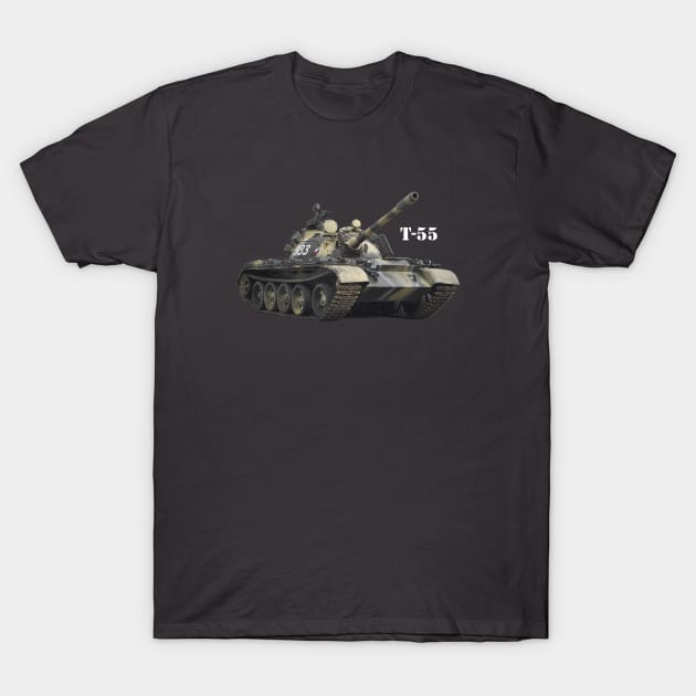 T-55 Main Battle Tank T-Shirt by Toadman's Tank Pictures Shop